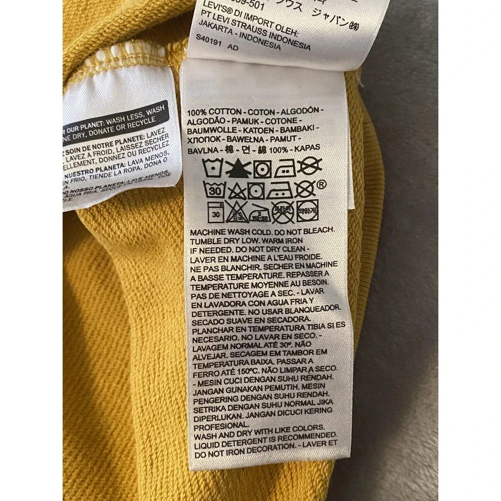 Levi's Hoodie Sz XL Yellow Mushroom Graphic‎ Pullover Relaxed Fit Streetwear